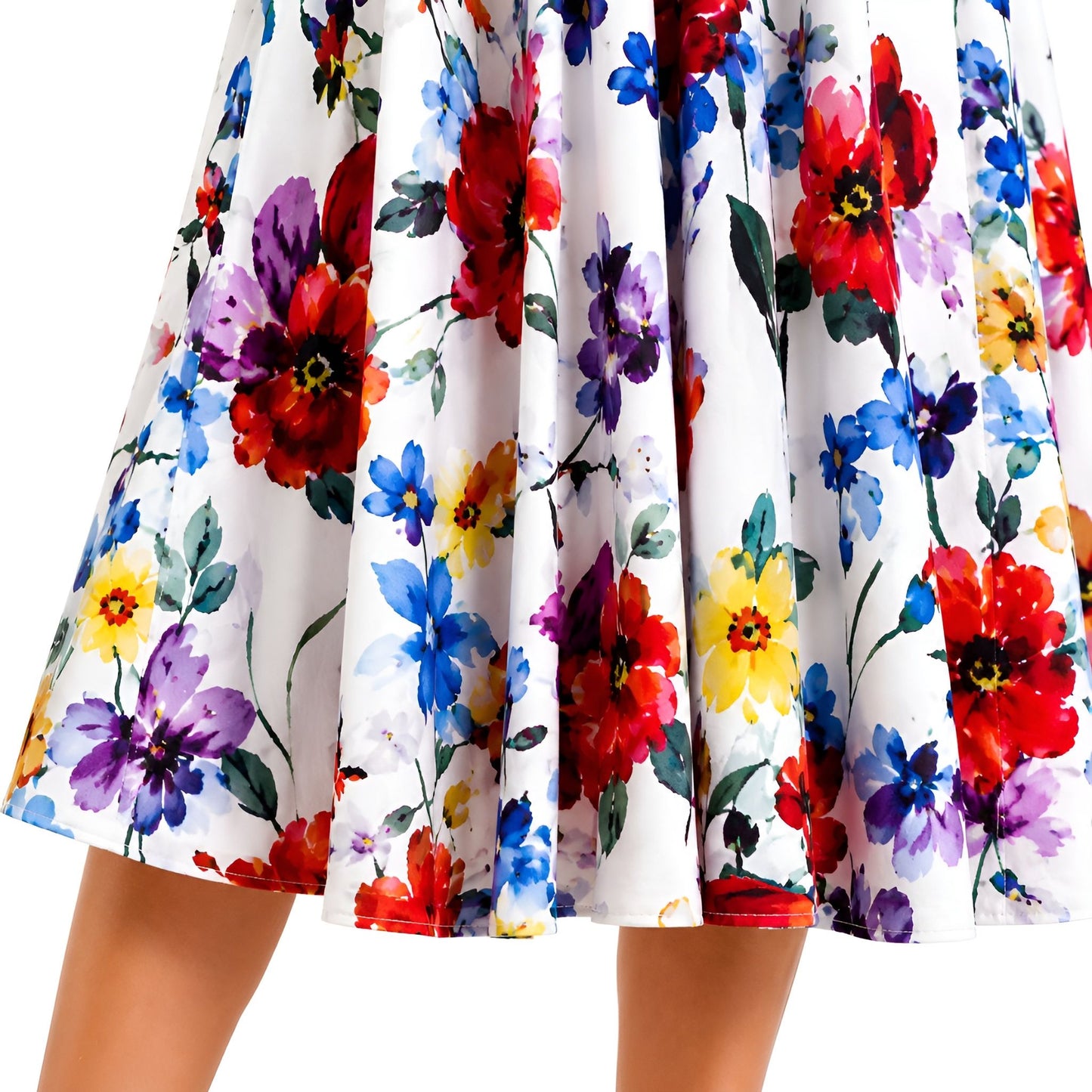 Floral Midi Shirt Dress - White