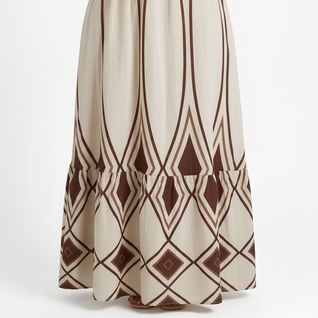 Bohemian Smocked Maxi Dress - Cream/Cocoa