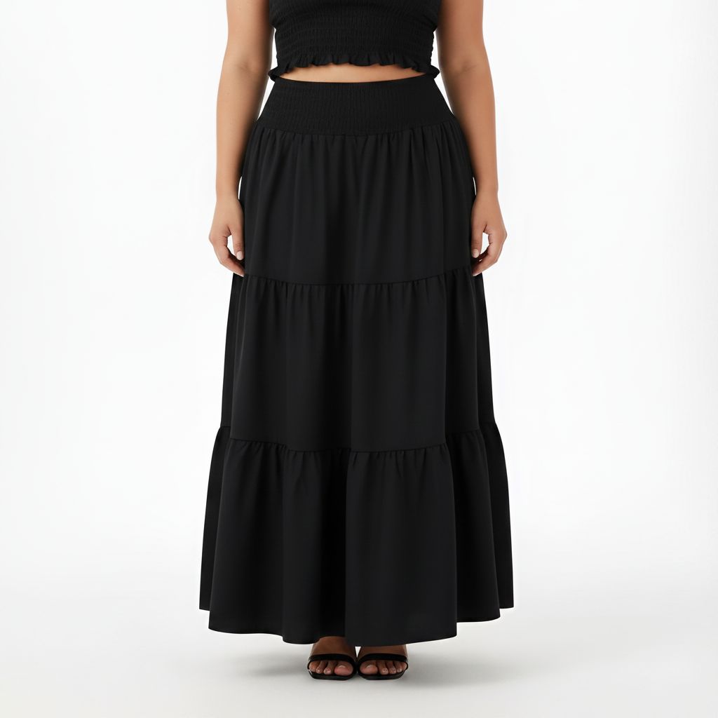 2-Piece Black Skirt and Top Set
