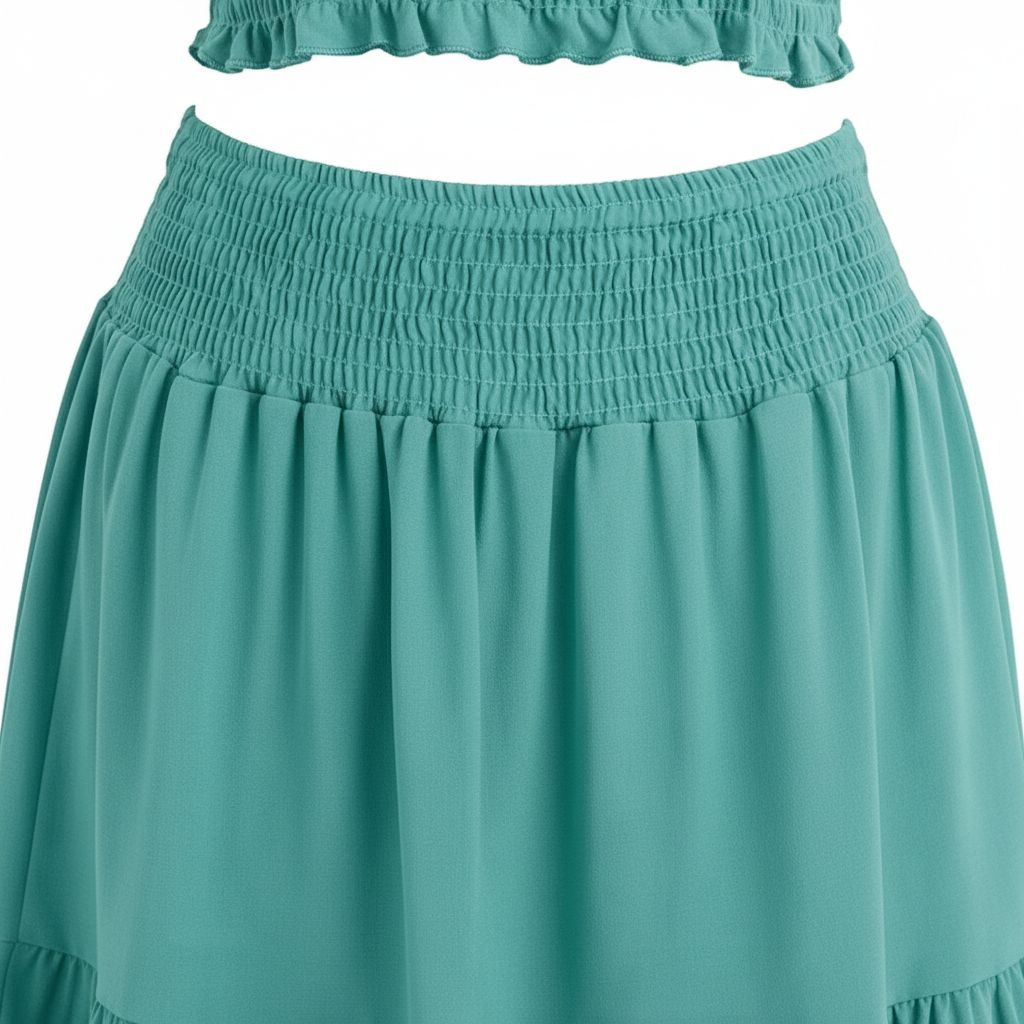 2-Piece Seafoam Green Skirt and Top Set