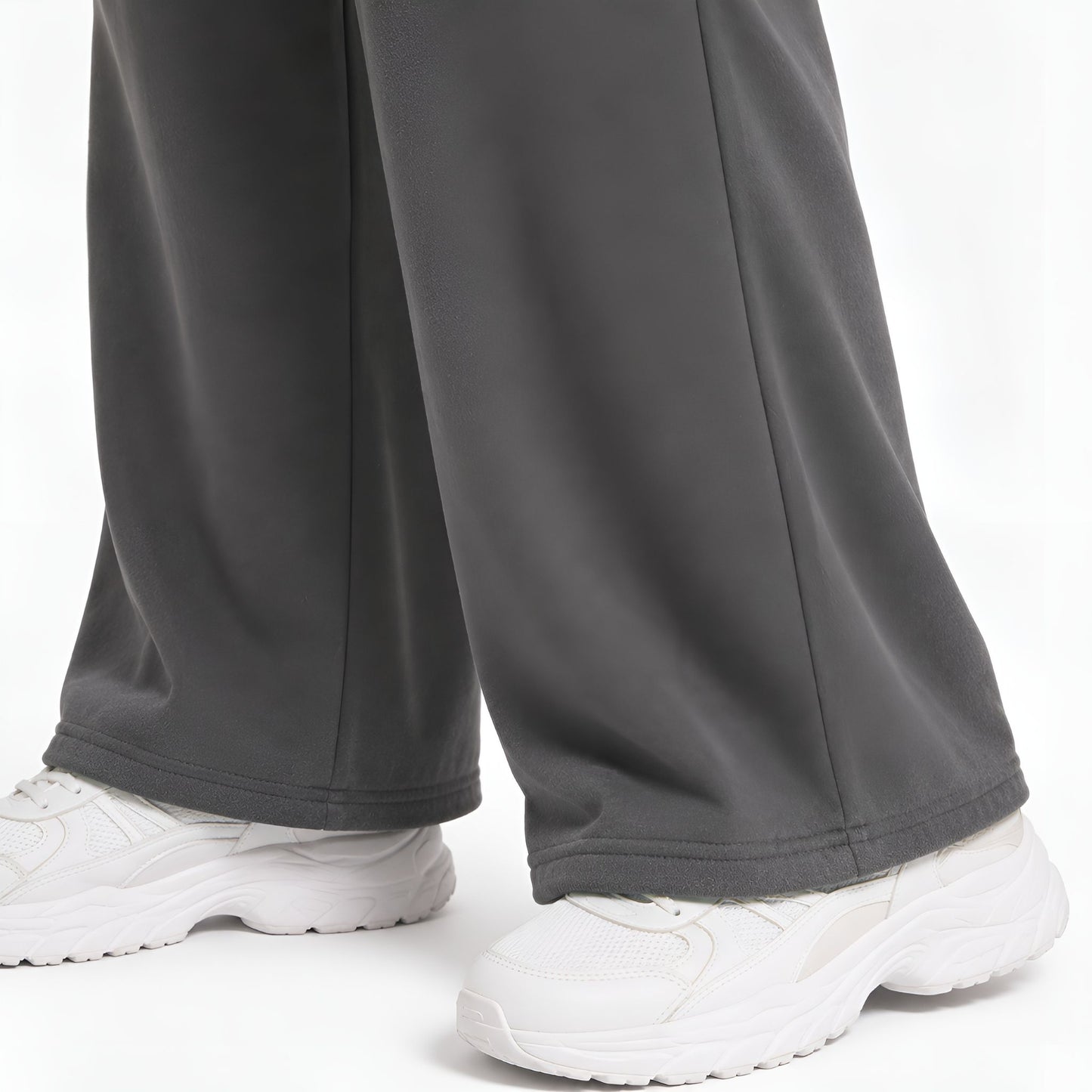 Wide Leg Trackpants – Charcoal