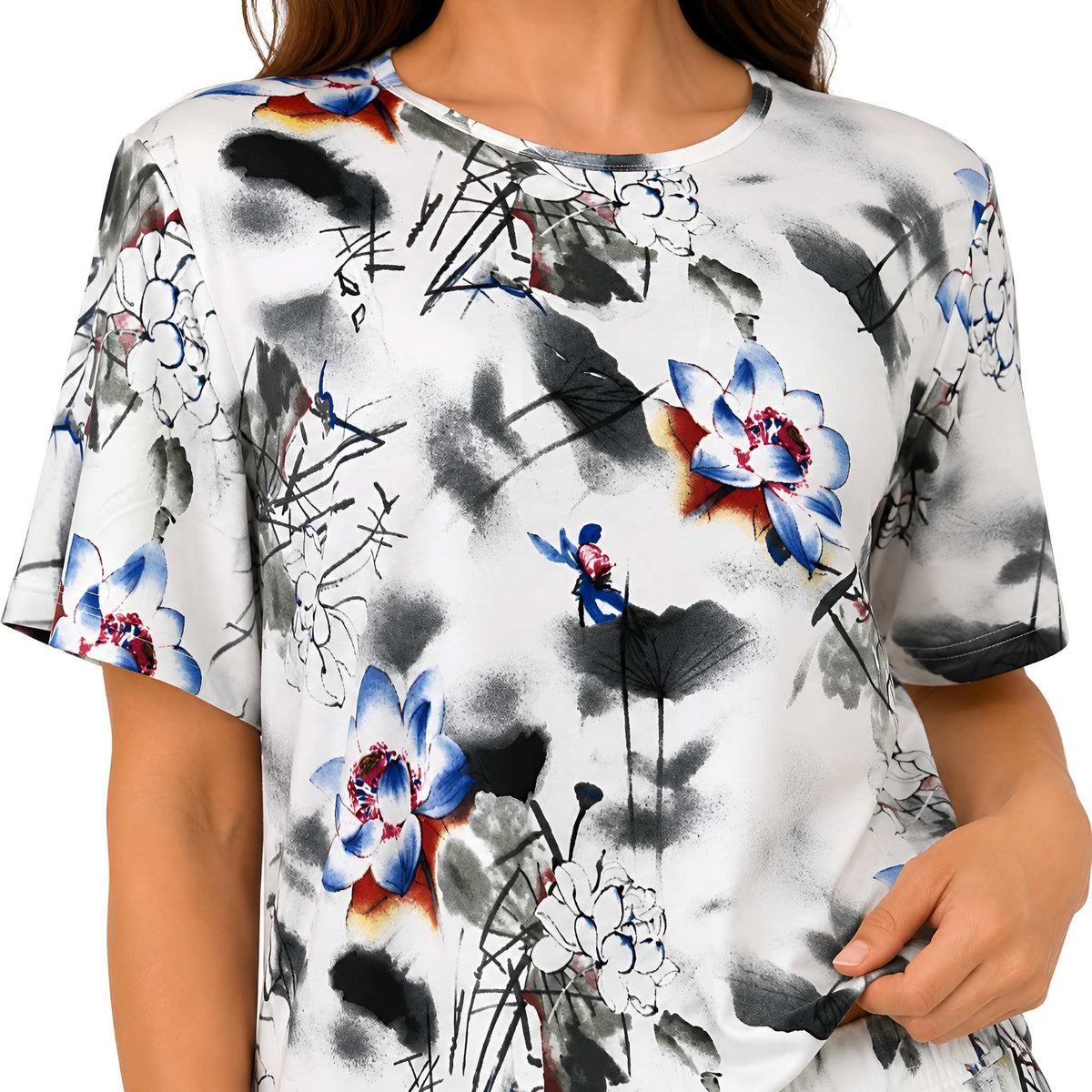 3/4 Pyjama set - White Floral