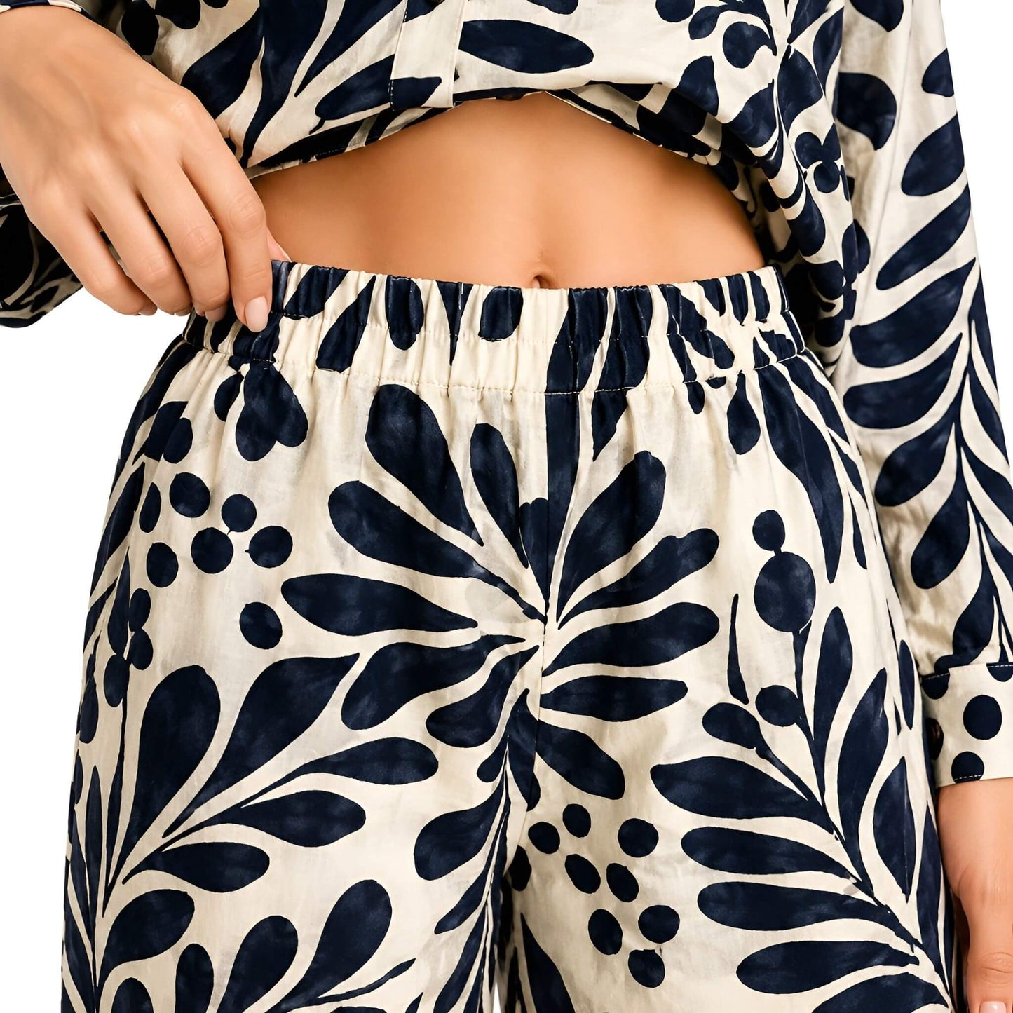 2-Piece Navy Long Sleeve Printed Set