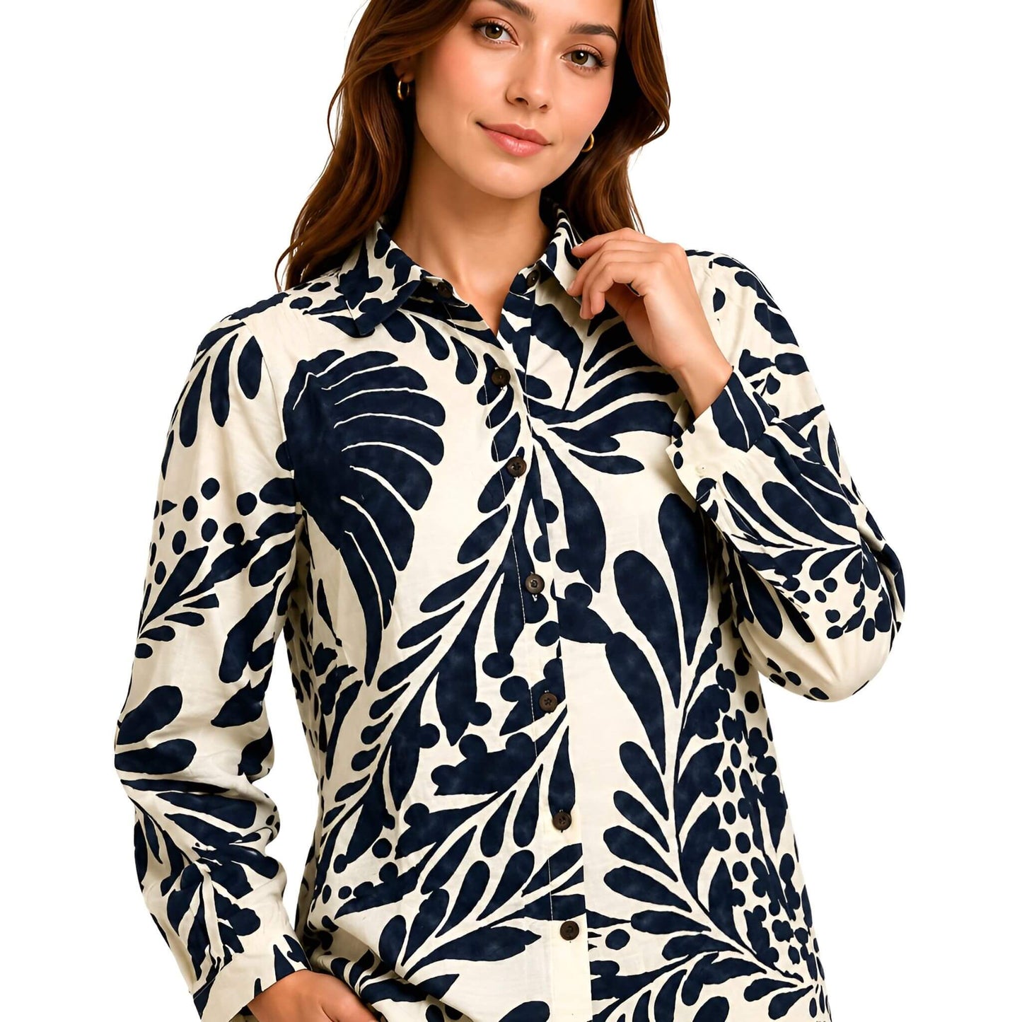 2-Piece Navy Long Sleeve Printed Set