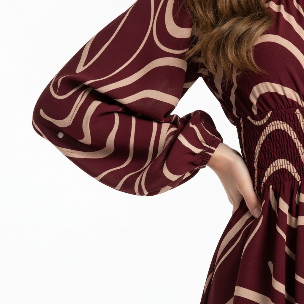 Burgundy Abstract Swirl Dress