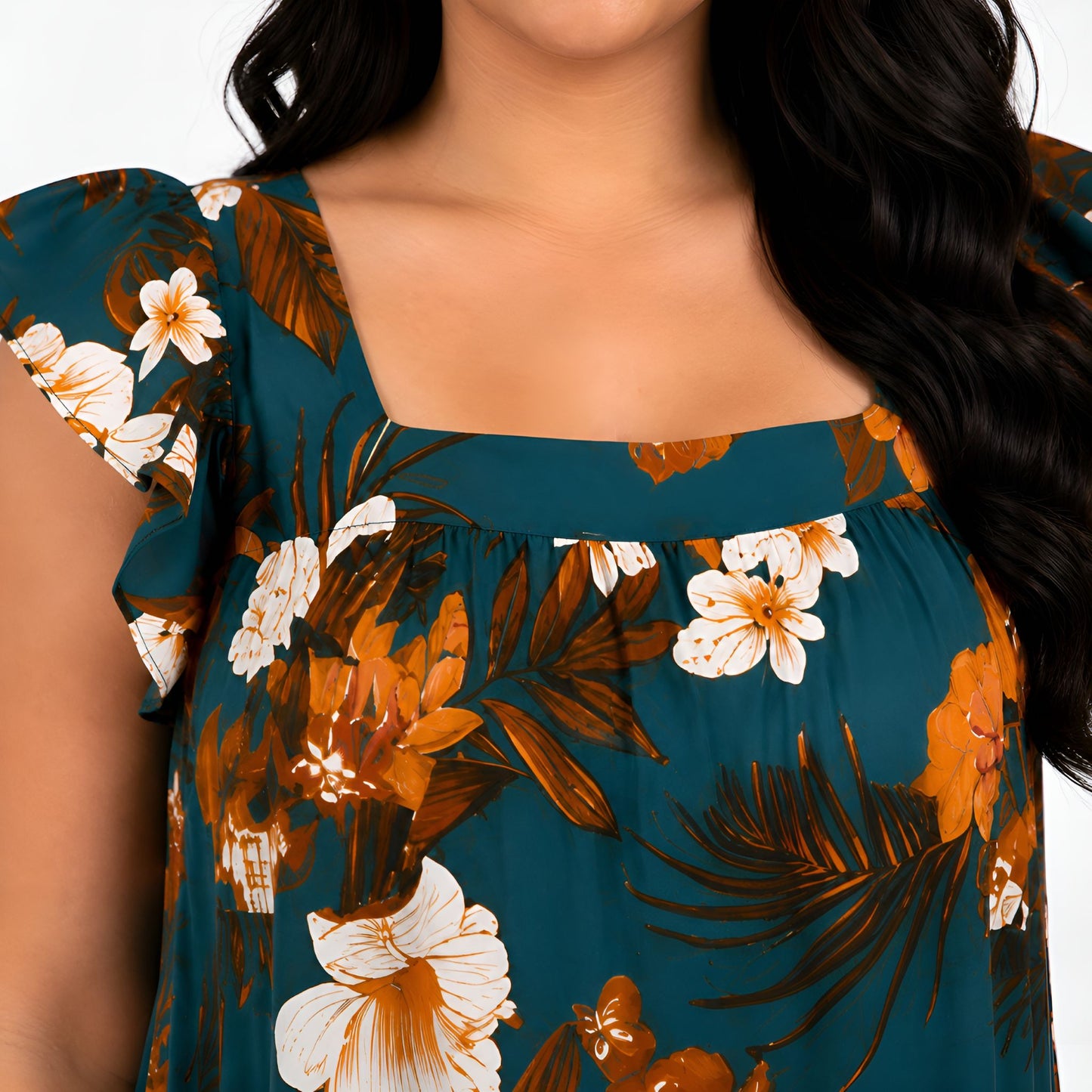 Teal Floral Dress