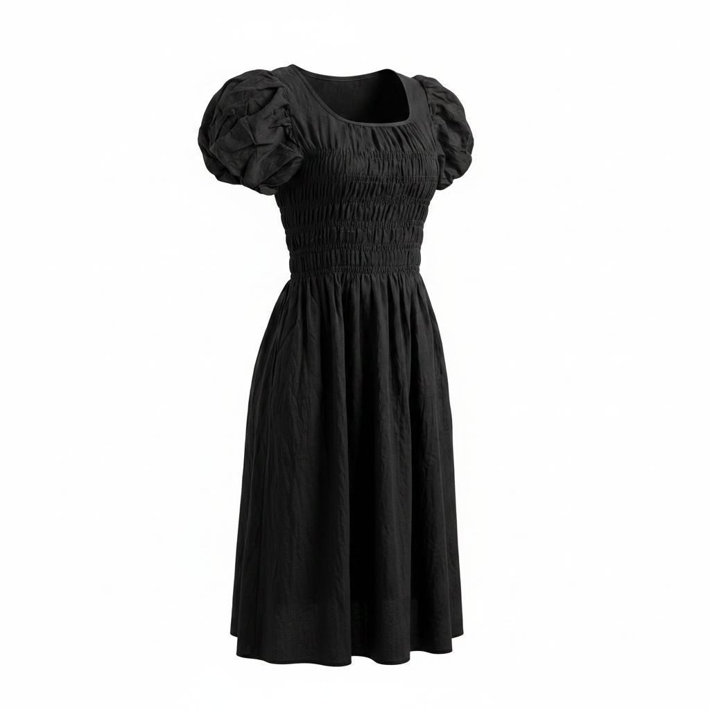Black Puff Sleeve Dress