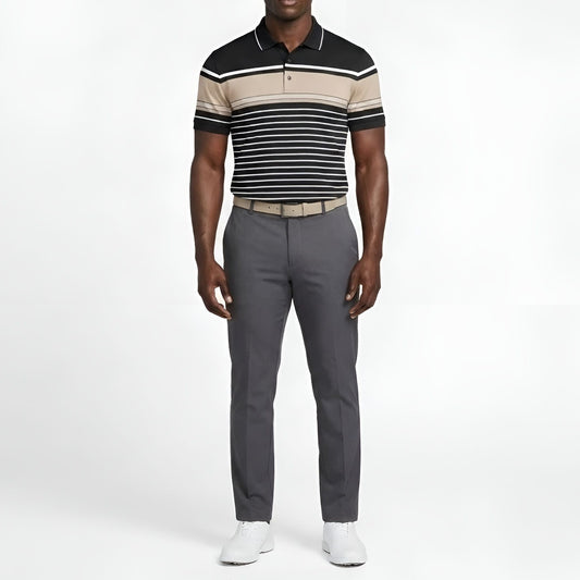 Men's Black Striped Golfer