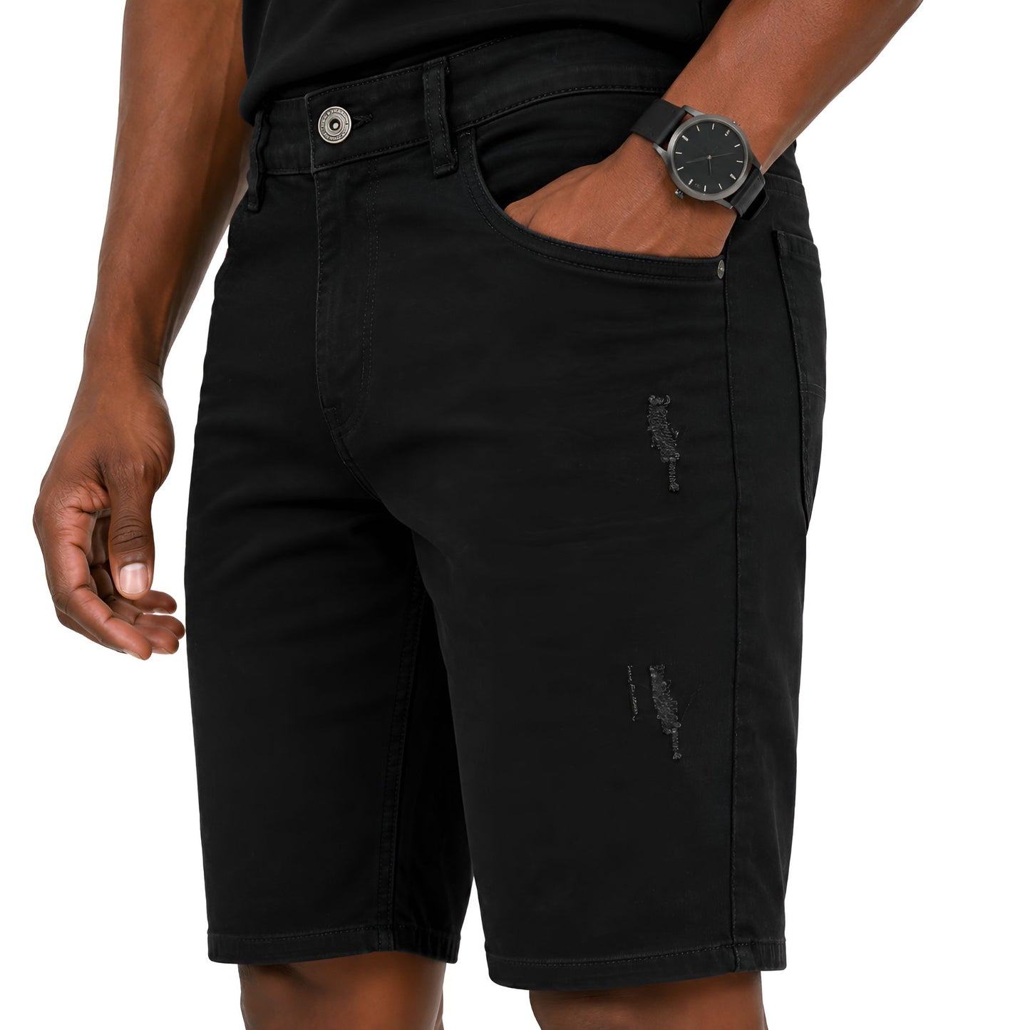 Men's Black Denim Shorts
