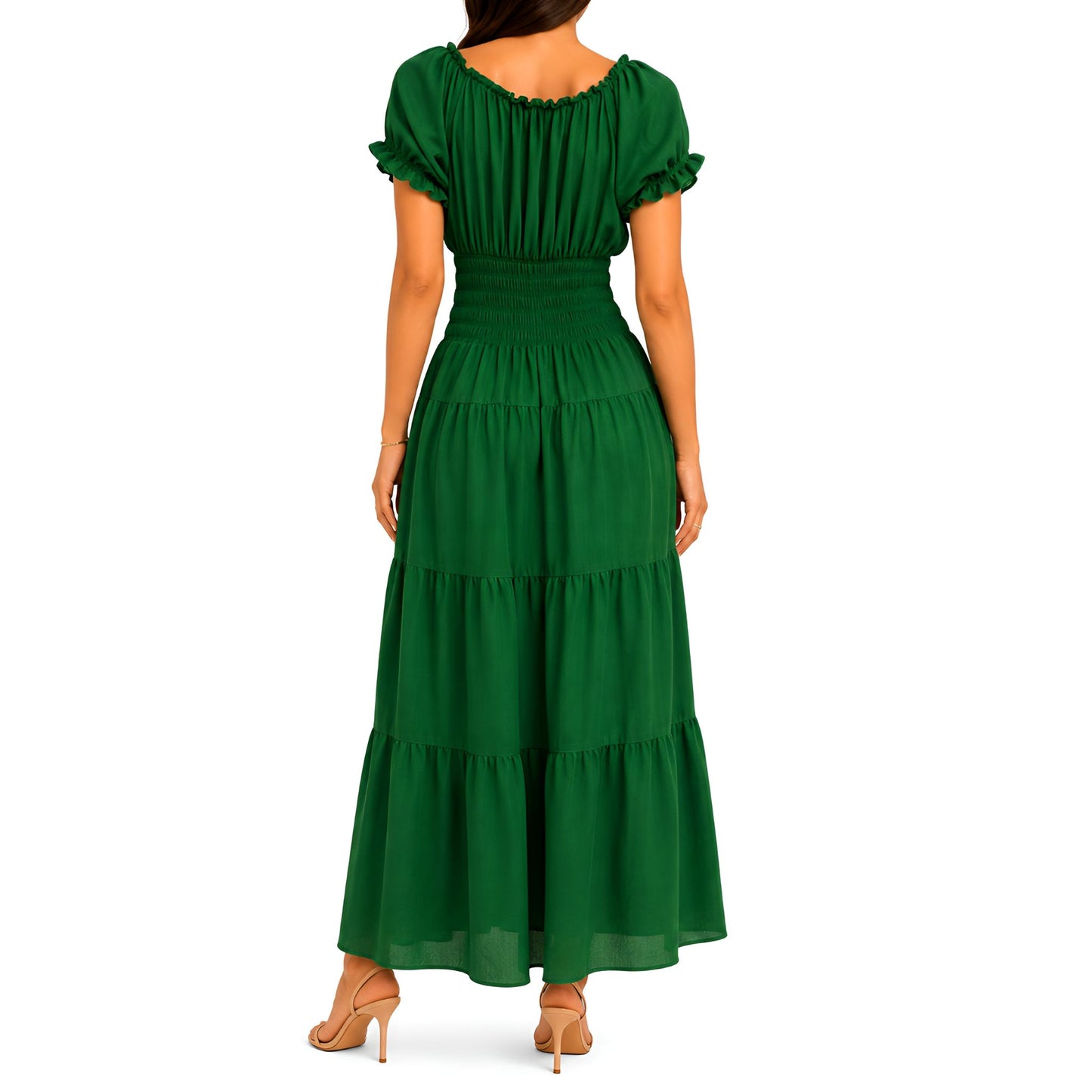 Emerald Green Smocked Maxi Dress