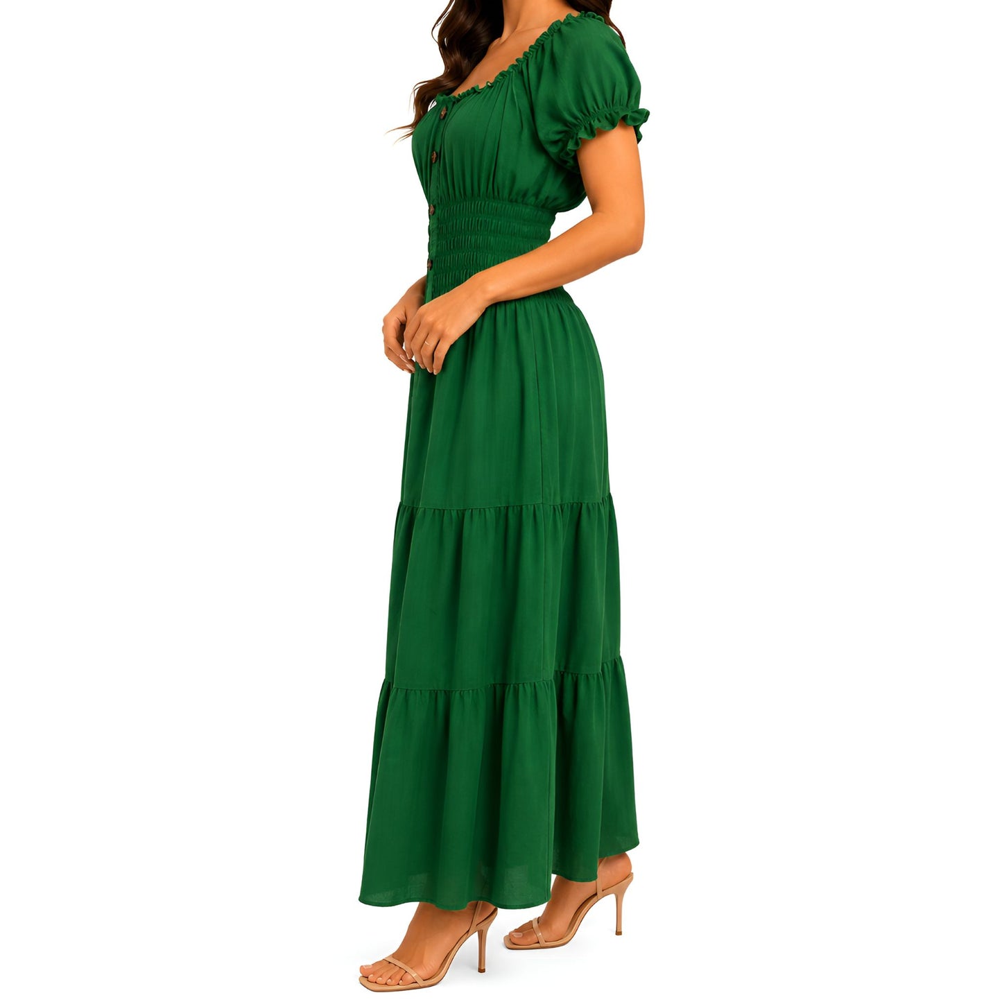 Emerald Green Smocked Maxi Dress