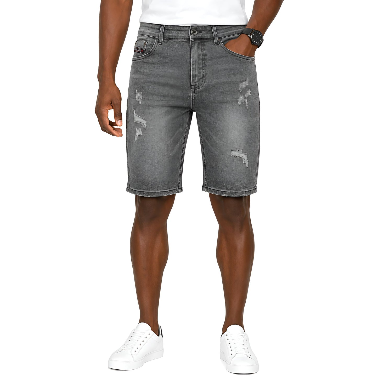 Men's Grey Denim Shorts