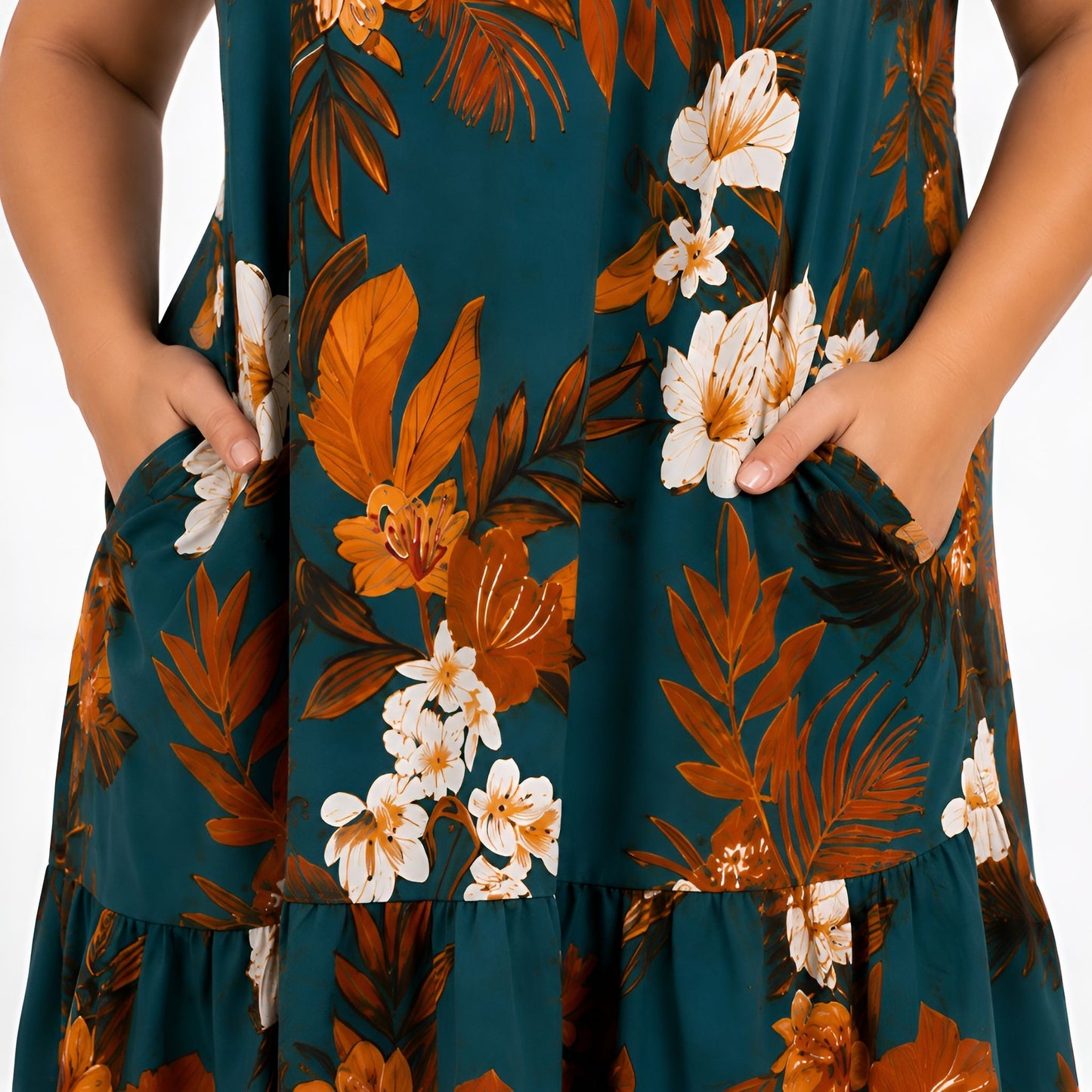 Teal Floral Dress