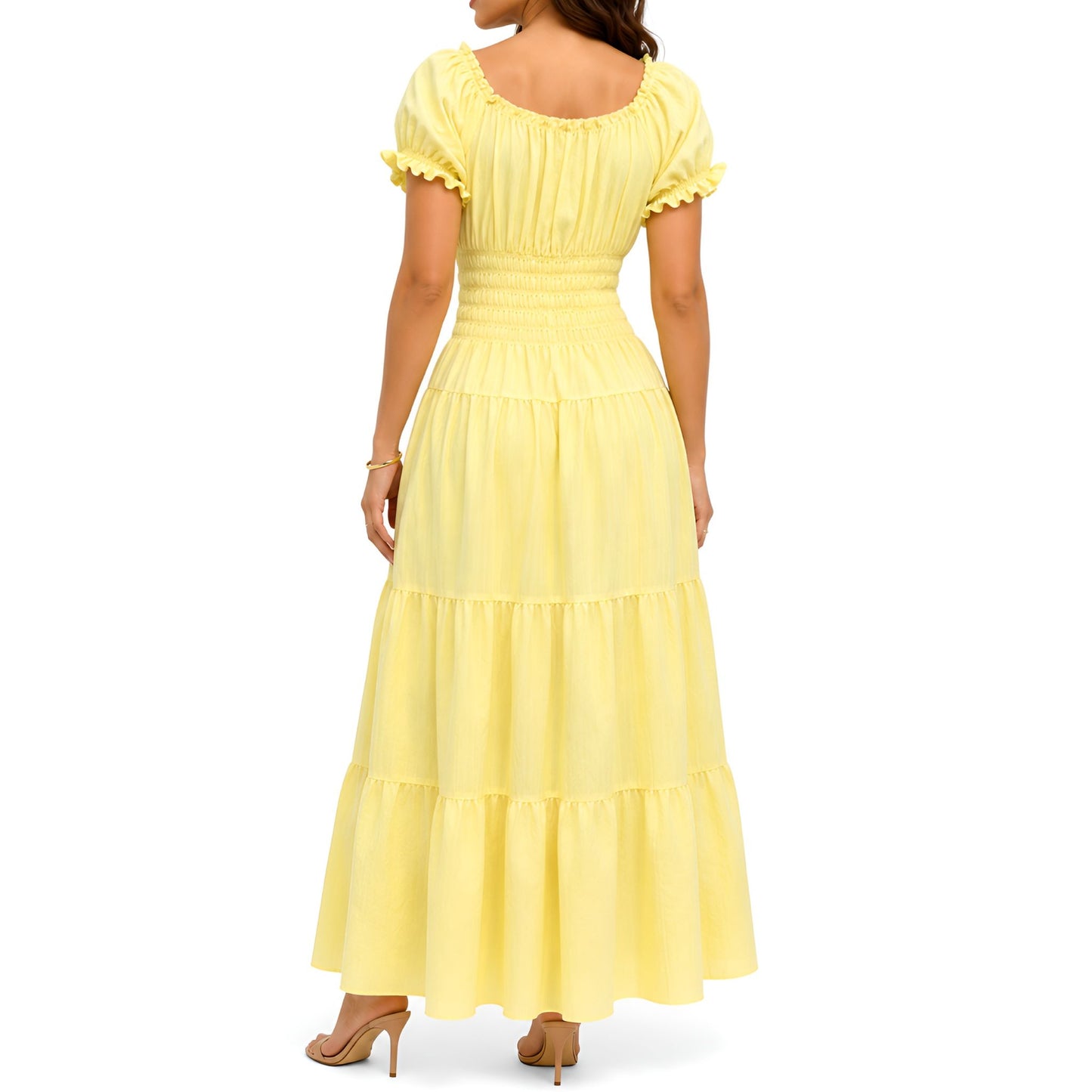 Butter Yellow Smocked Maxi Dress