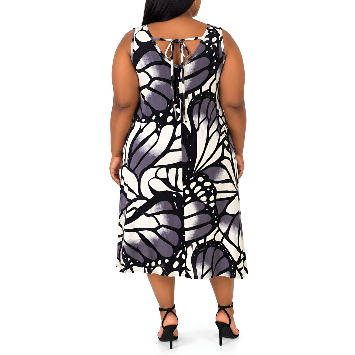 Black & White Abstract Print Dress
