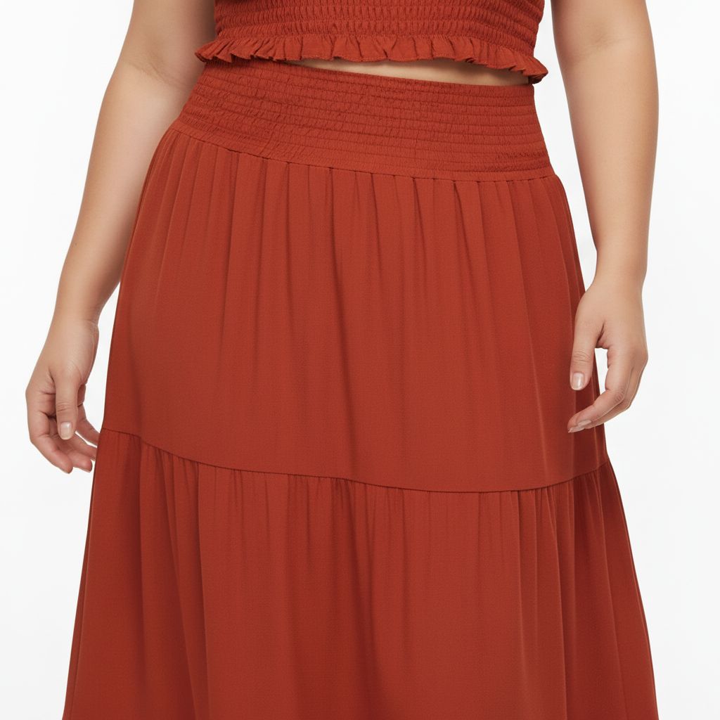 2-Piece Rust Skirt and Top Set