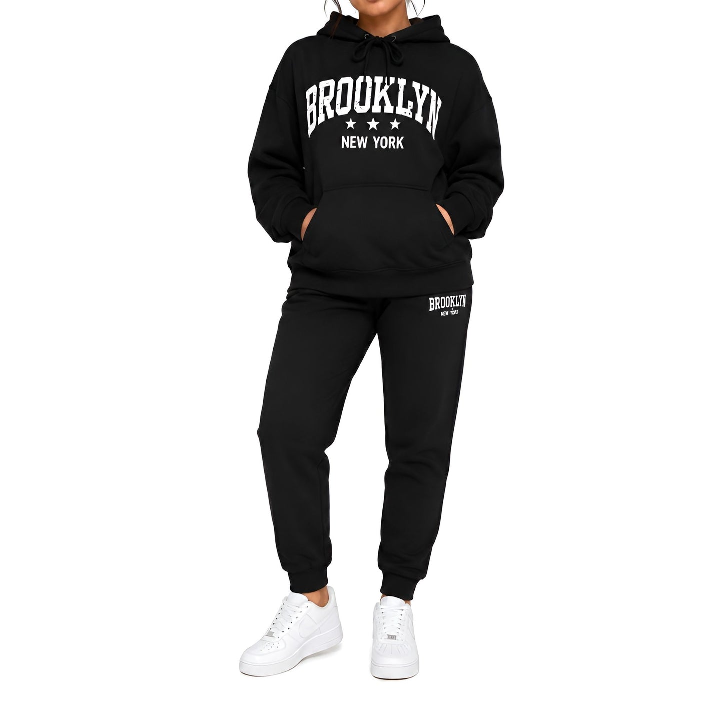 Ladies Brooklyn Graphic Tracksuit - Black