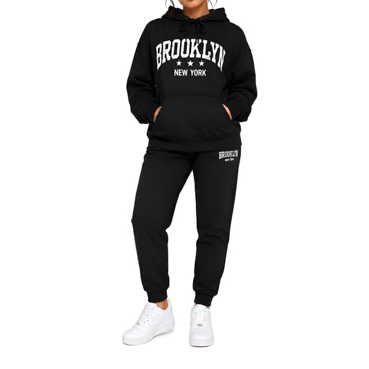 Ladies Brooklyn Graphic Tracksuit - Black
