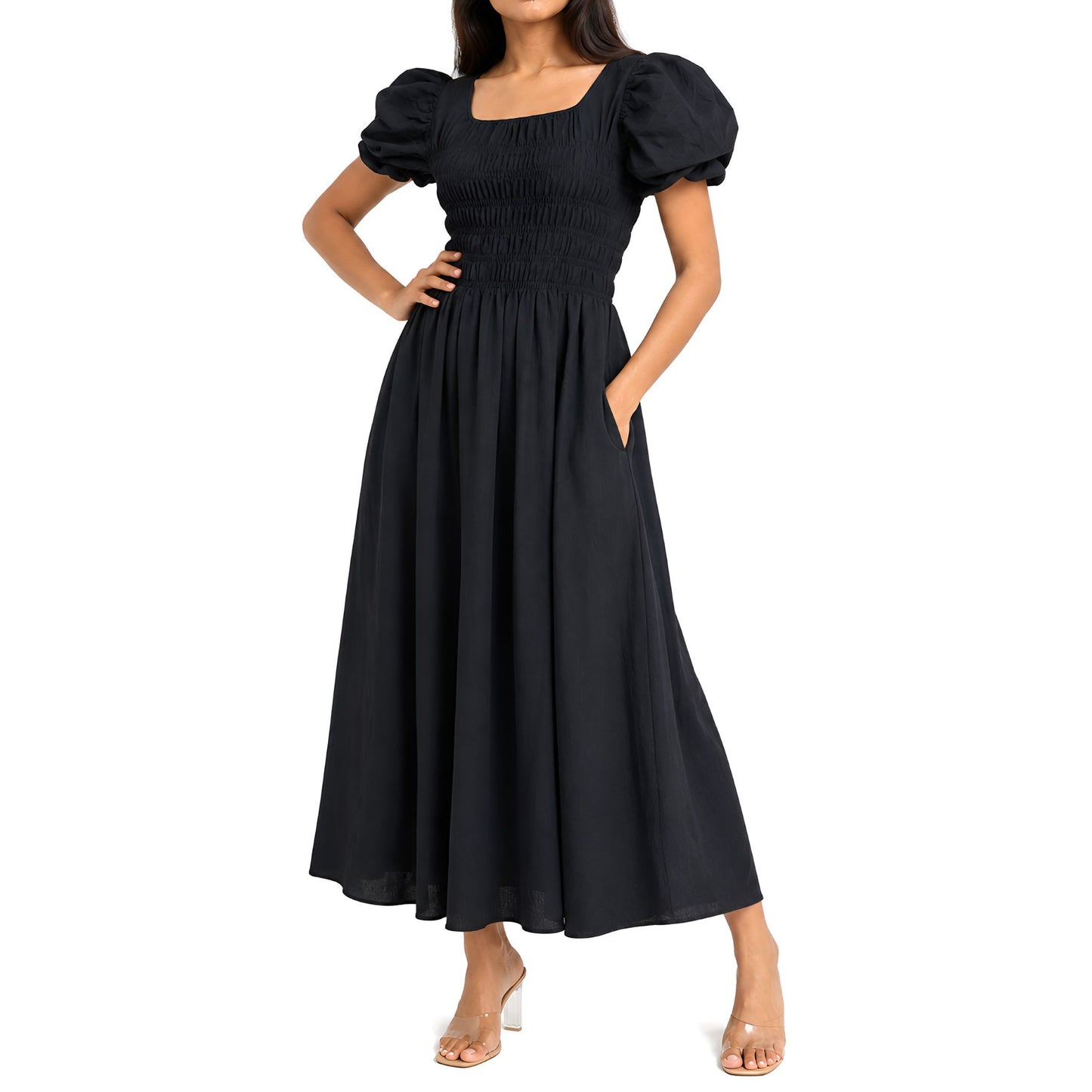 Black Puff Sleeve Dress