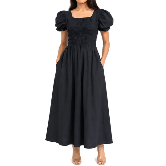 Black Puff Sleeve Dress