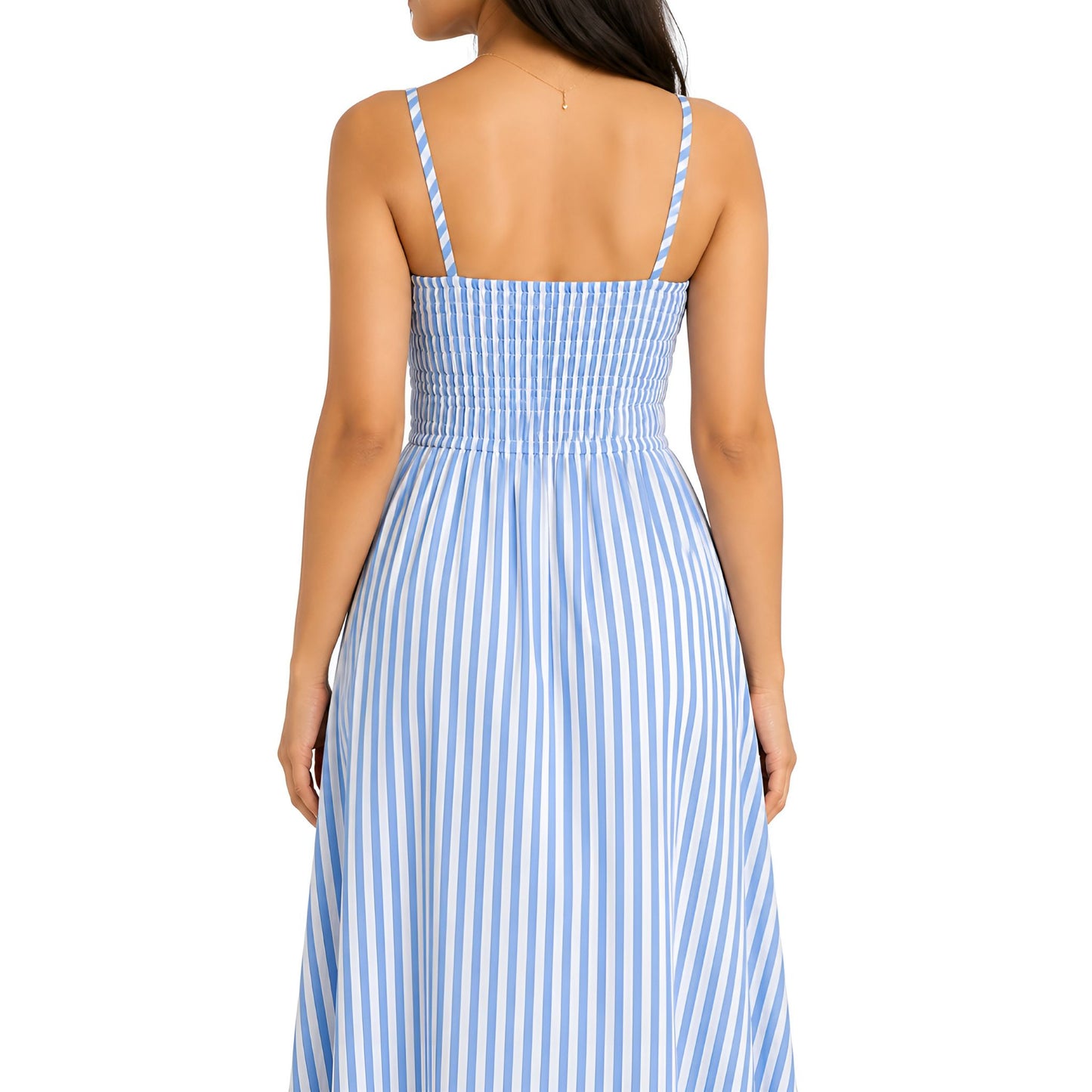 Blue Striped Maxi Dress