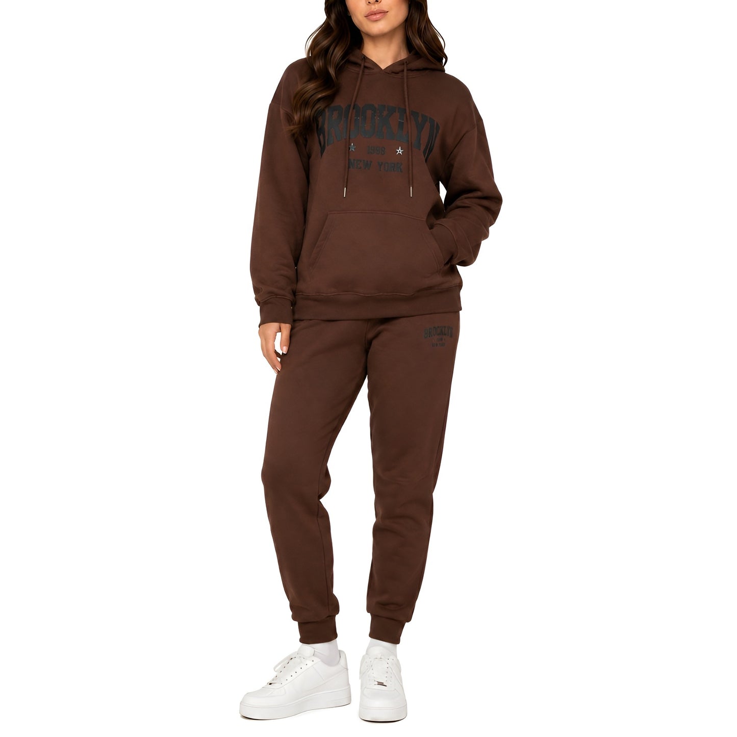 Ladies Brooklyn Graphic Tracksuit - Brown