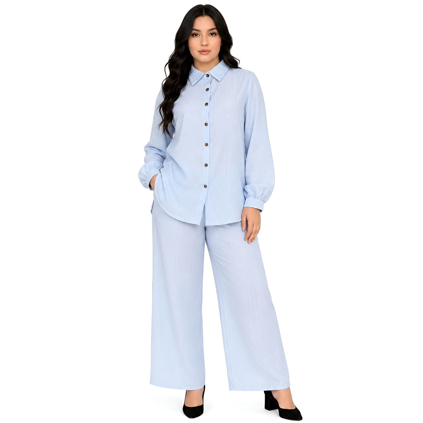 2-Piece Blue Pinstripe Set