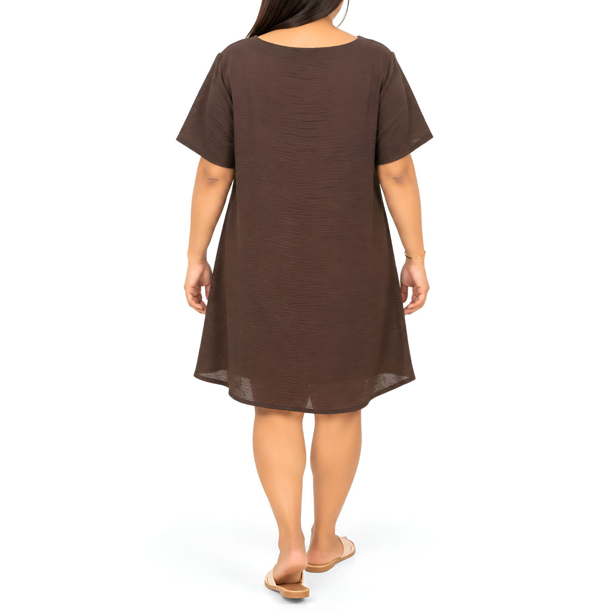 Chocolate Airflow Fabric Relaxed Dress