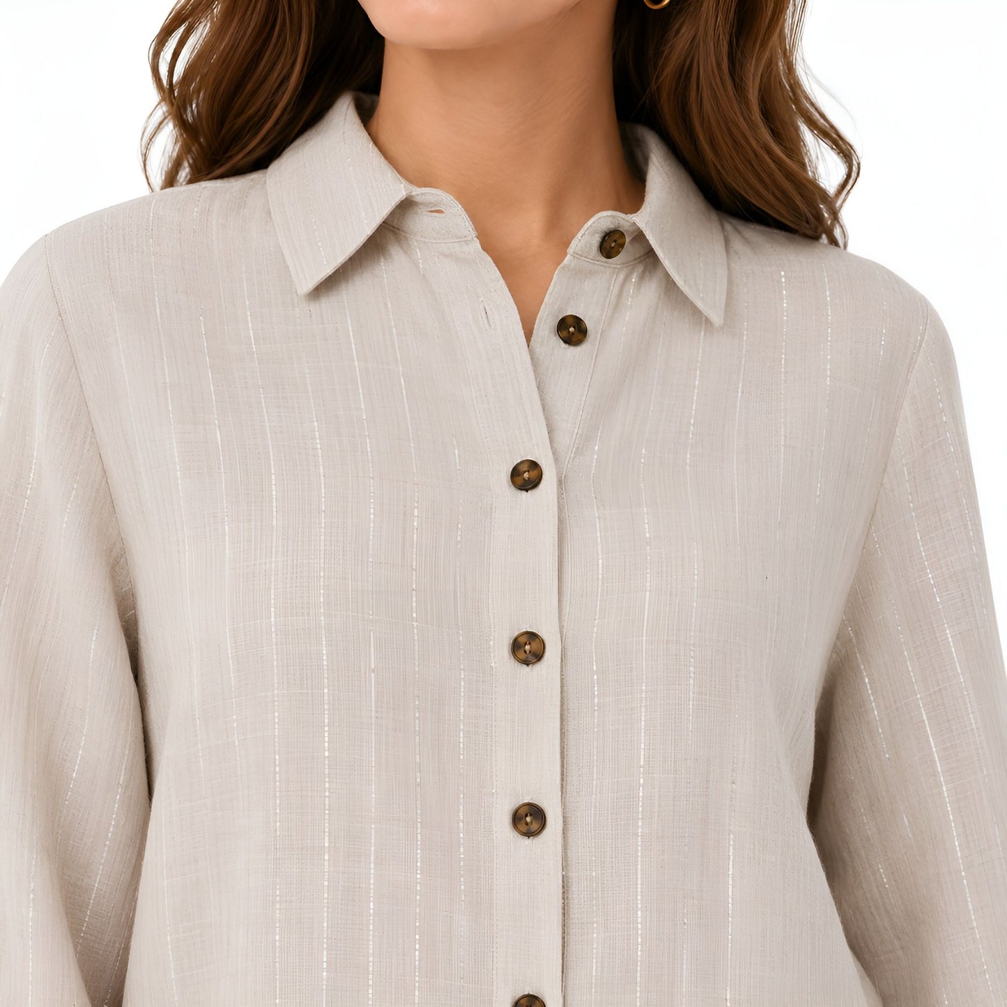 2-Piece Oatmeal Pinstripe Set