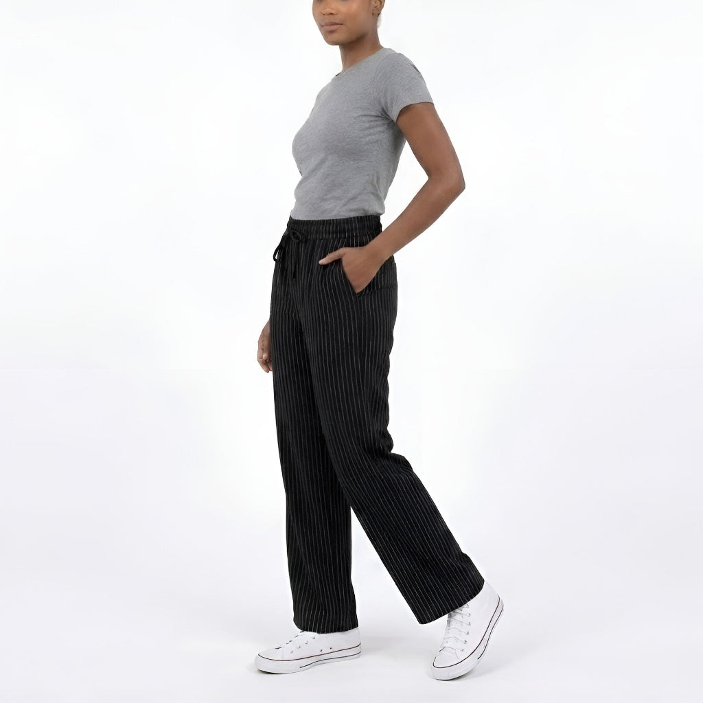 Black/White Pinstripe Pant