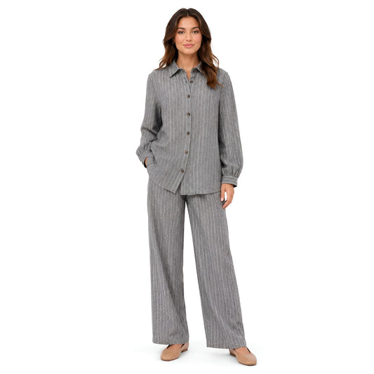 2-Piece Grey Pinstripe Set