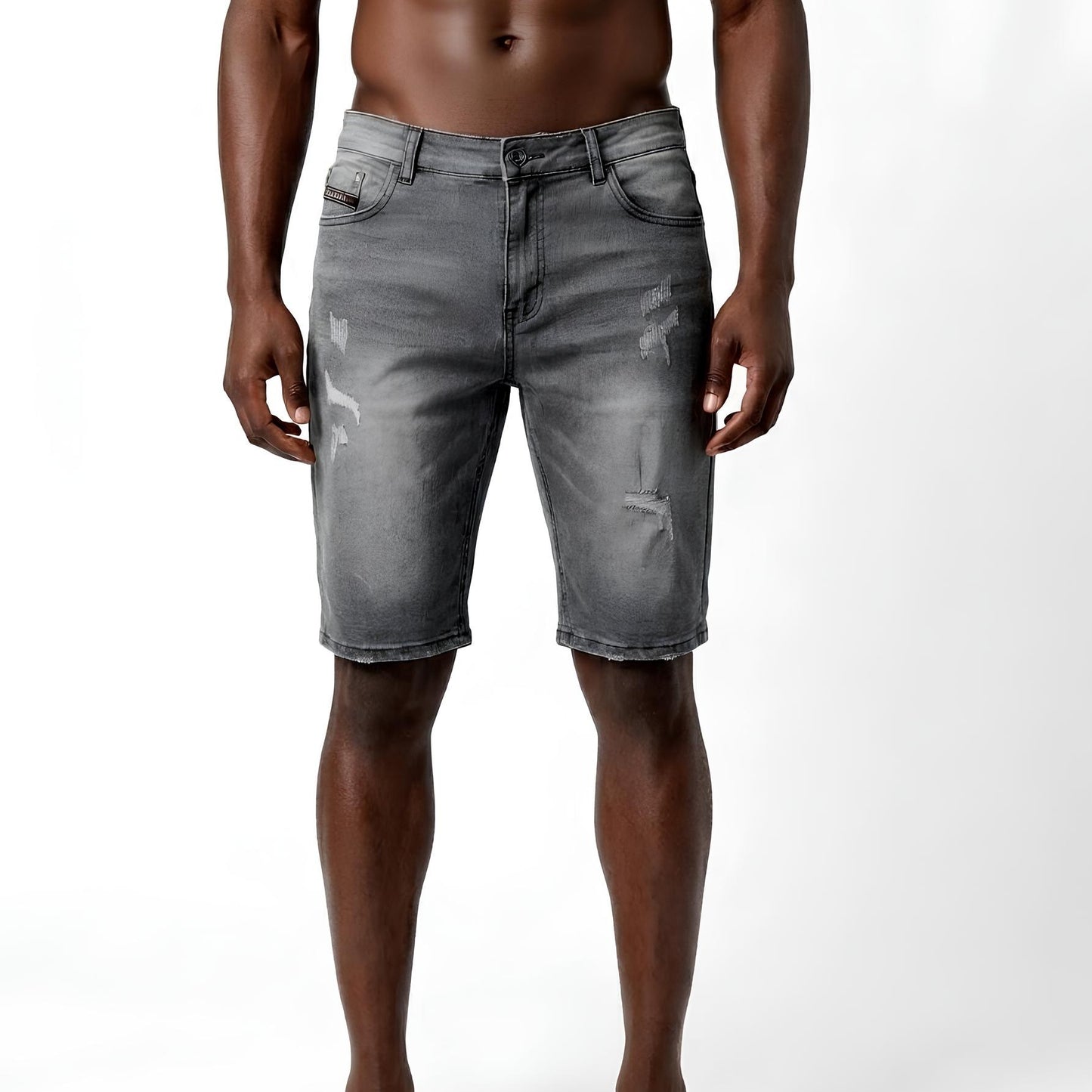 Men's Grey Denim Shorts