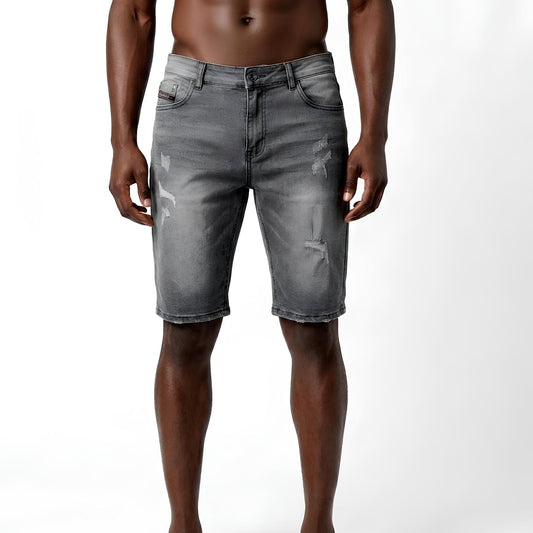 Men's Grey Denim Shorts
