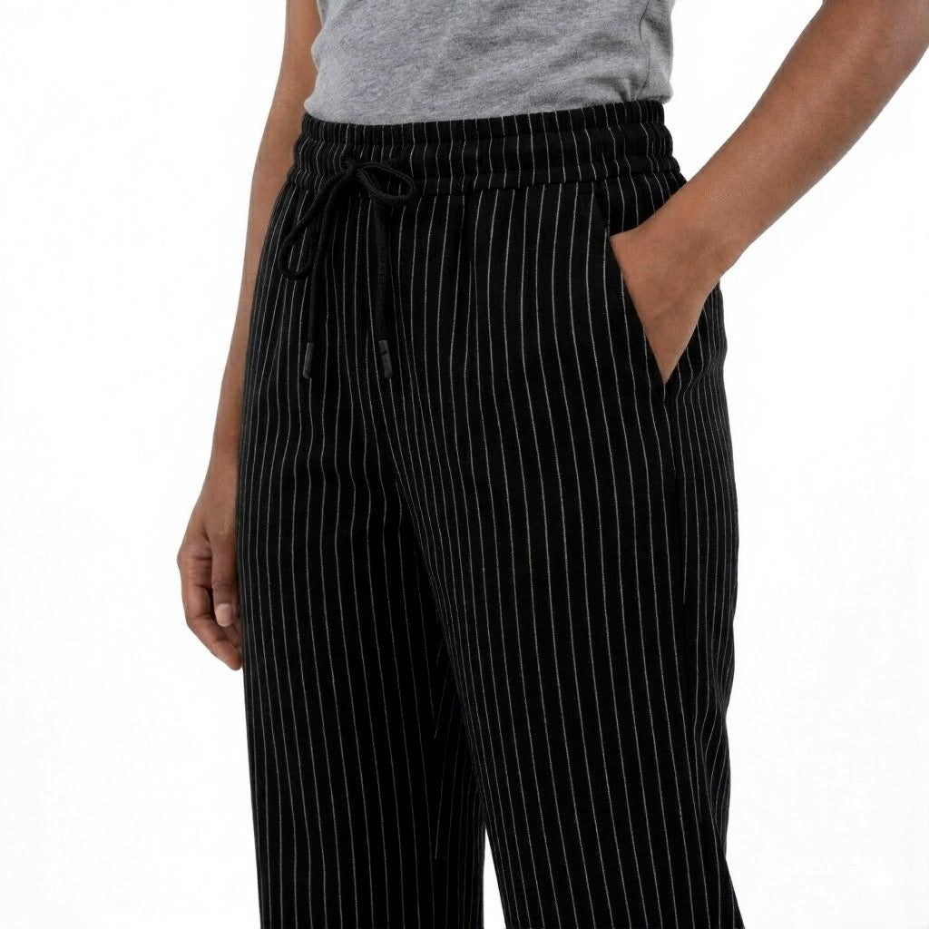 Black/White Pinstripe Pant