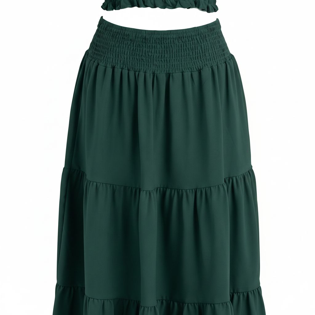 2-Piece Emerald Green Skirt and Top Set