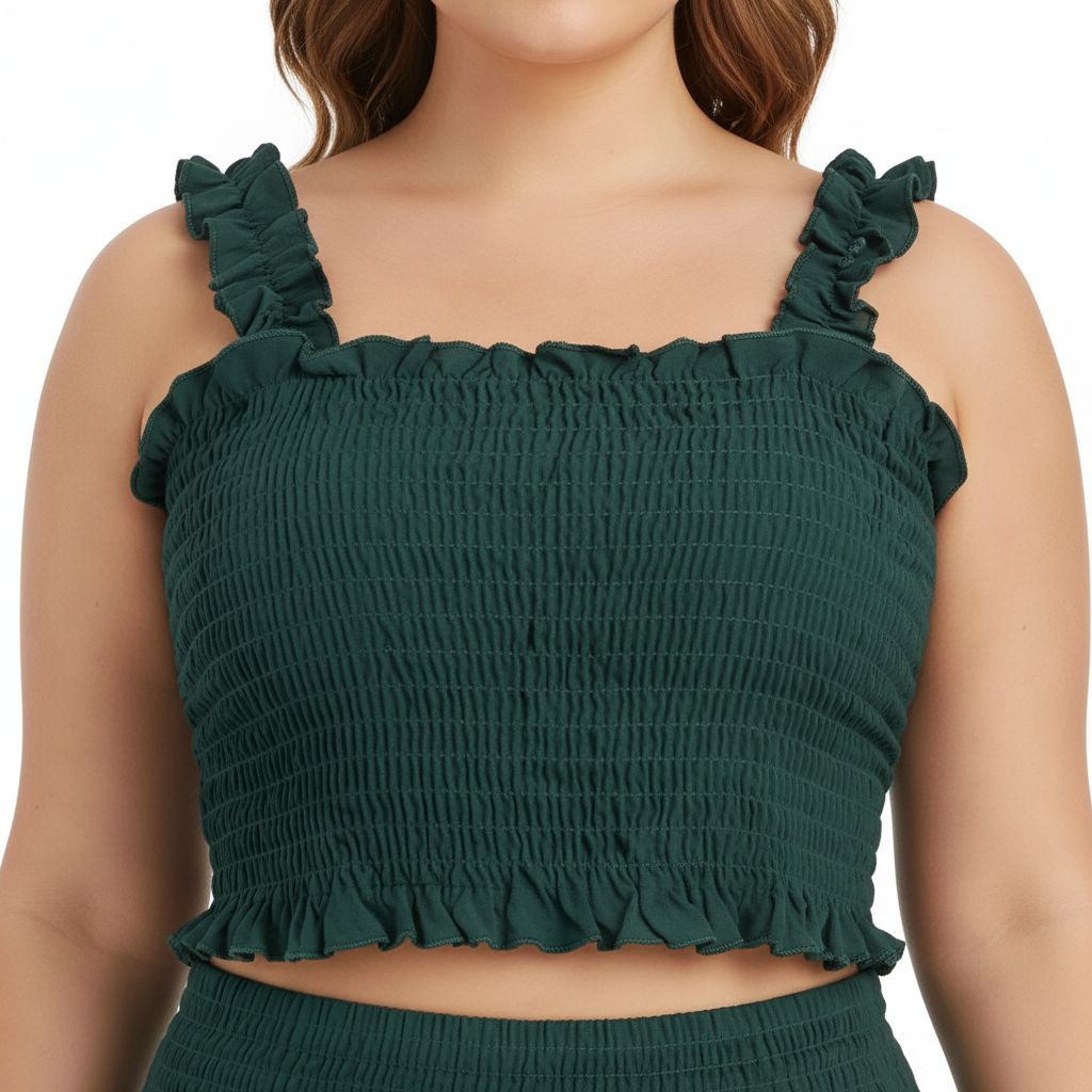 2-Piece Emerald Green Skirt and Top Set