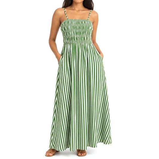 Green Striped Maxi Dress