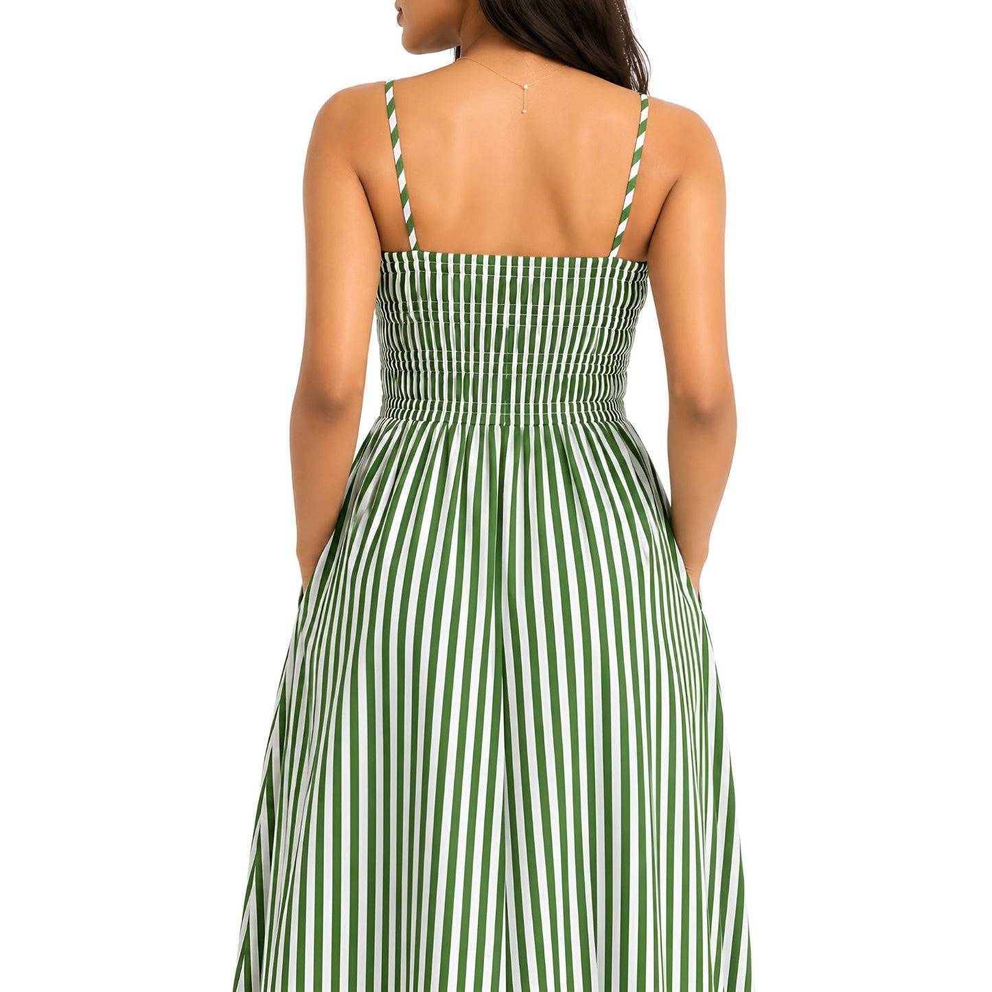 Green Striped Maxi Dress