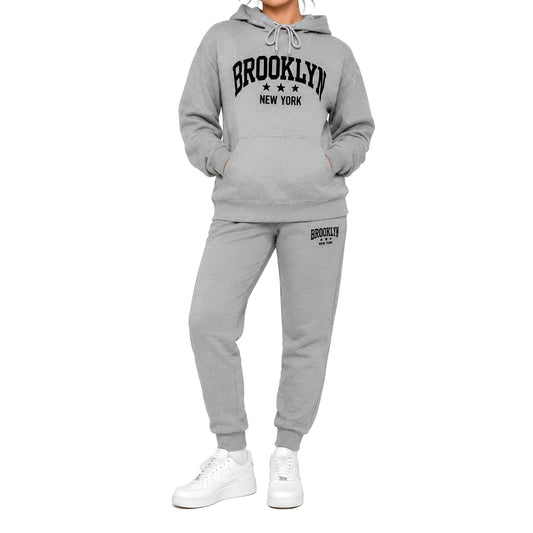 Ladies Brooklyn Graphic Tracksuit - Grey