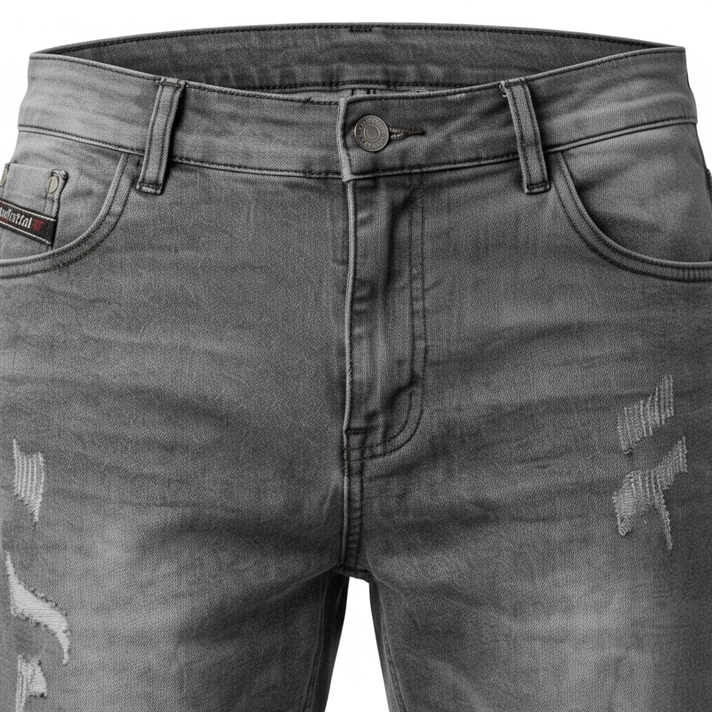 Men's Grey Denim Shorts