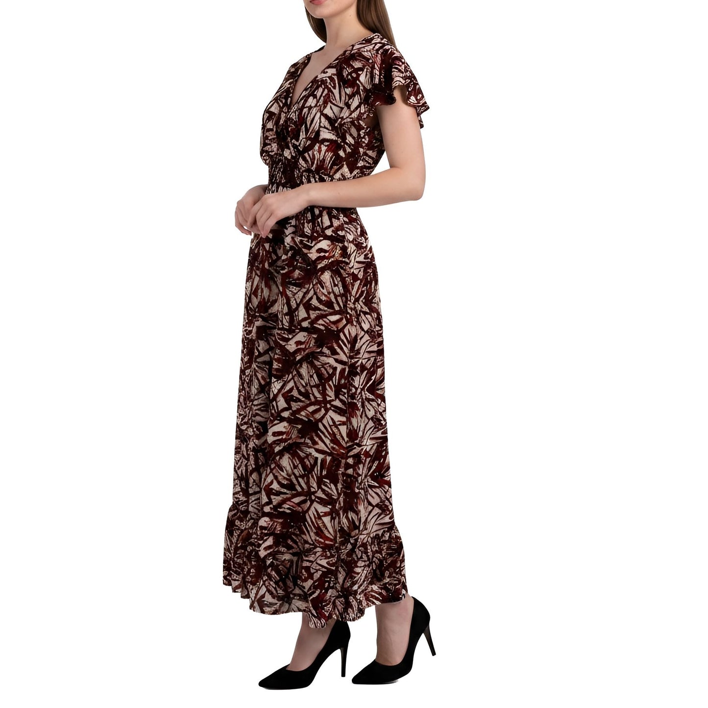 Burgundy Rhinestone Maxi Dress