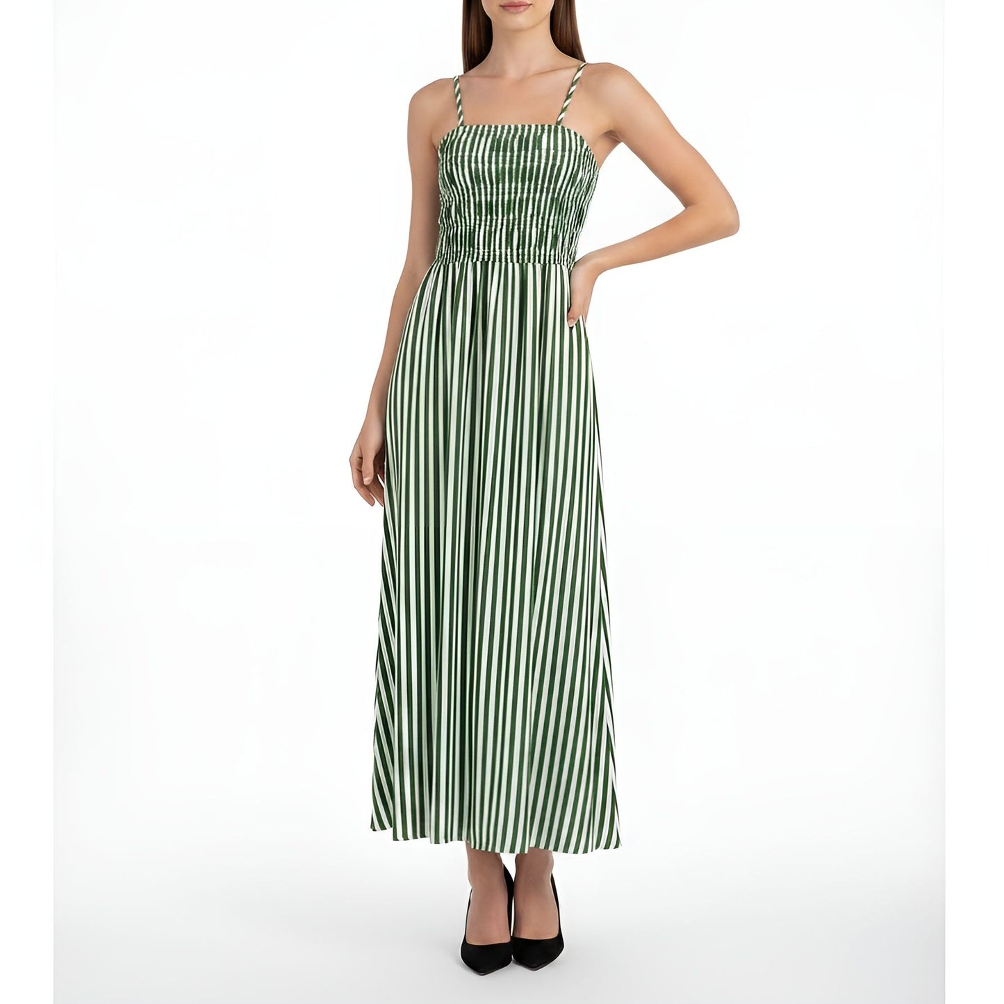 Green Striped Maxi Dress