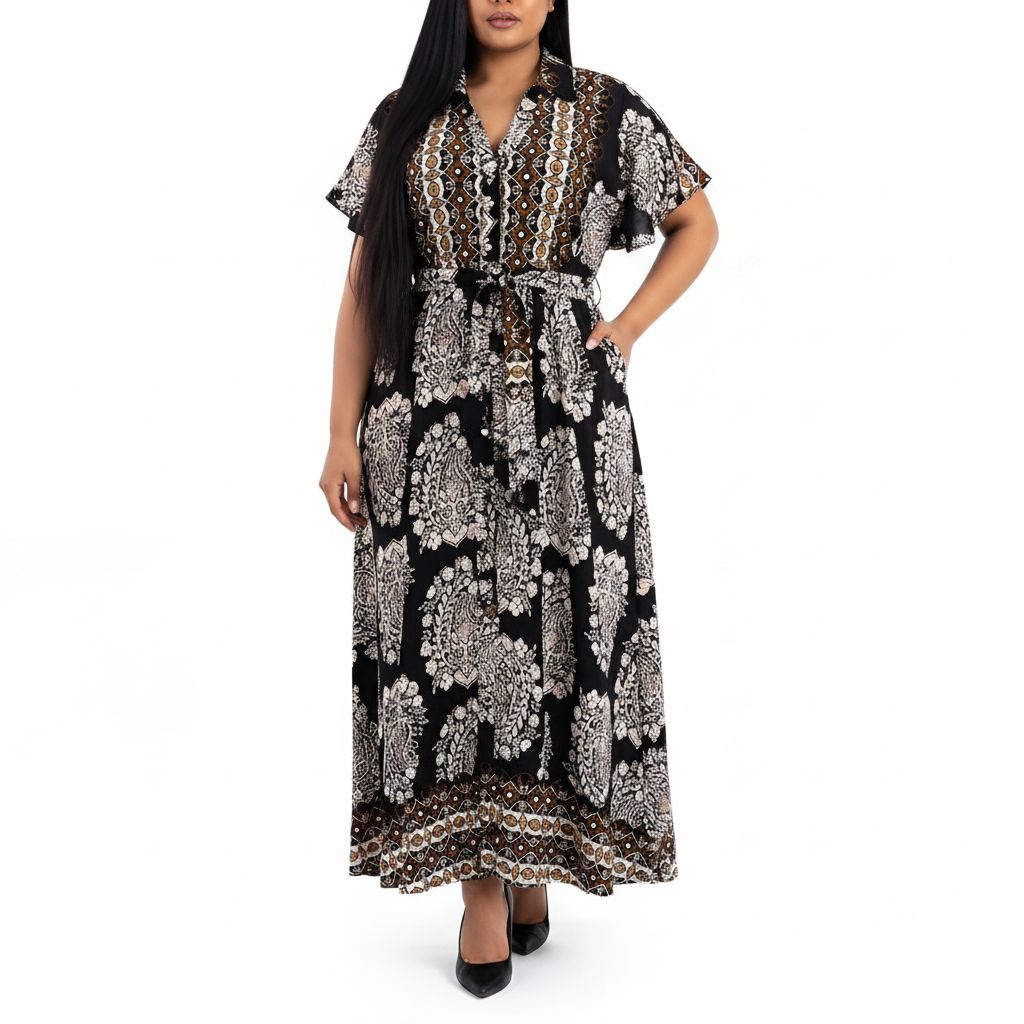 Maxi Shirt Dress - Black