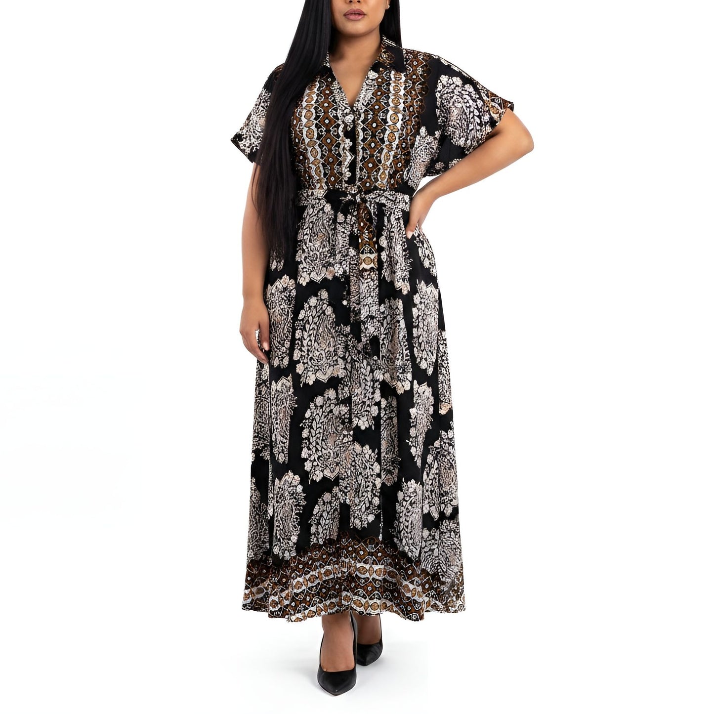Maxi Shirt Dress - Black