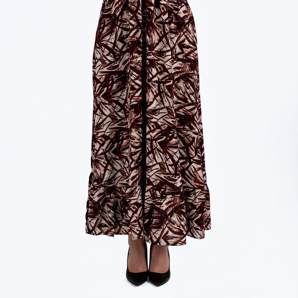 Burgundy Rhinestone Maxi Dress