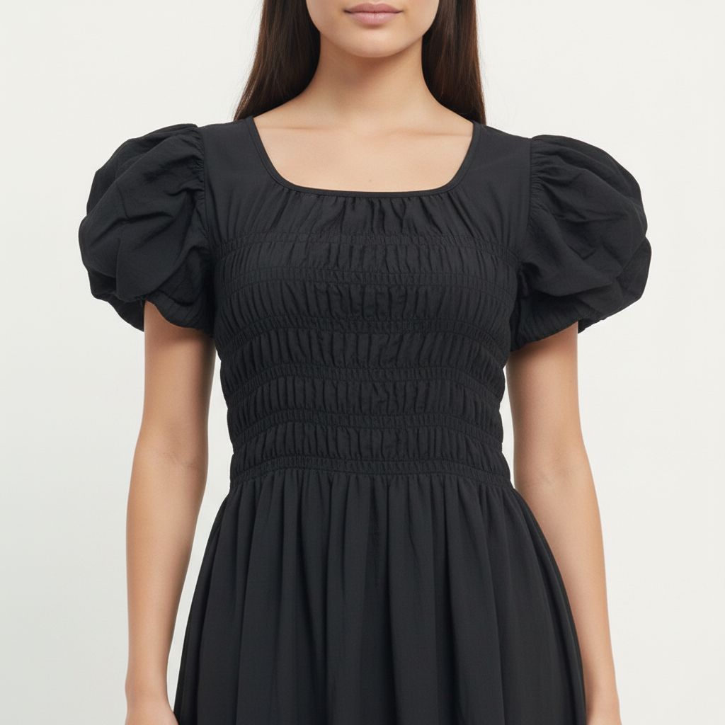 Black Puff Sleeve Dress