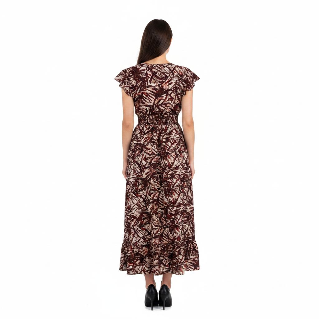 Burgundy Rhinestone Maxi Dress