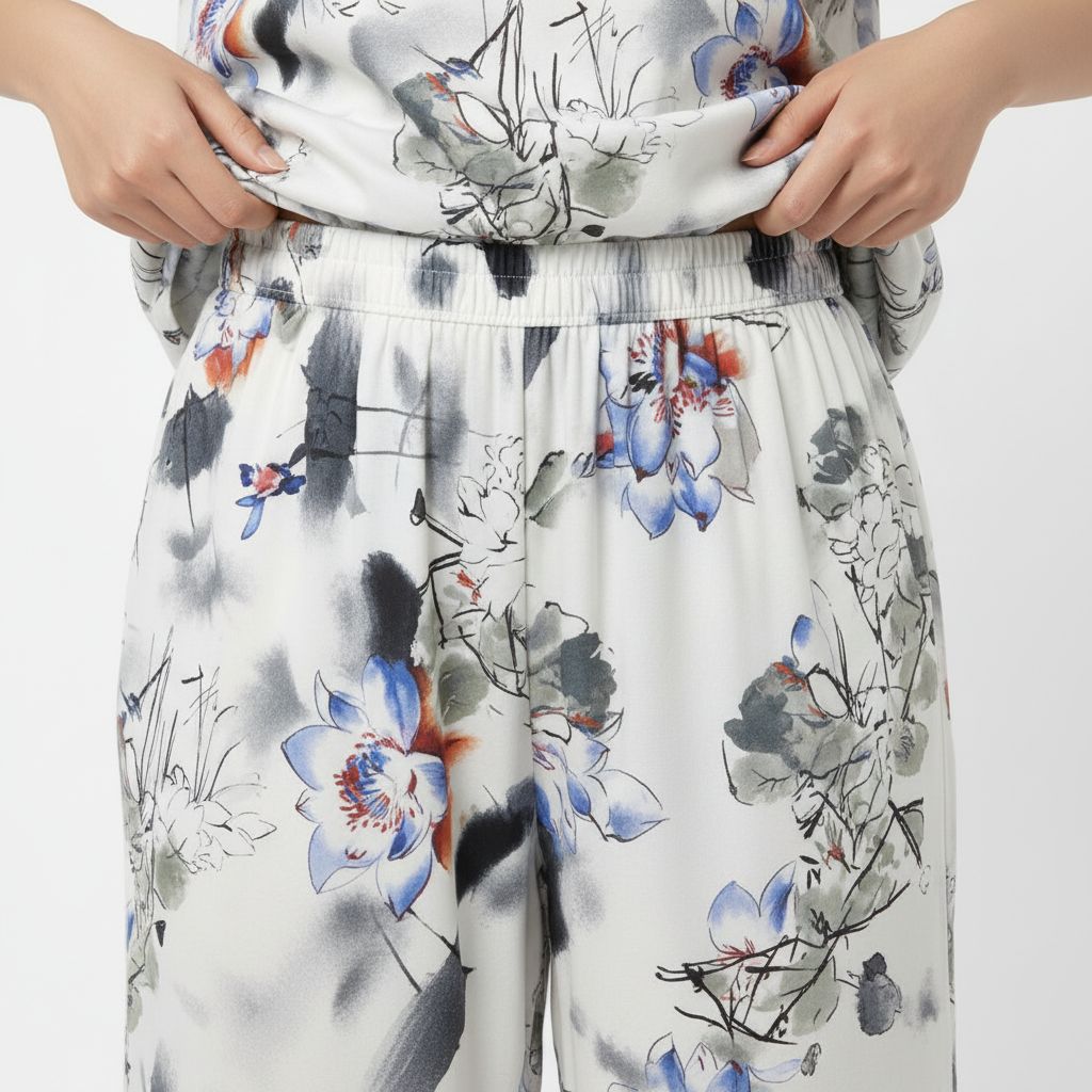 3/4 Pyjama set - White Floral