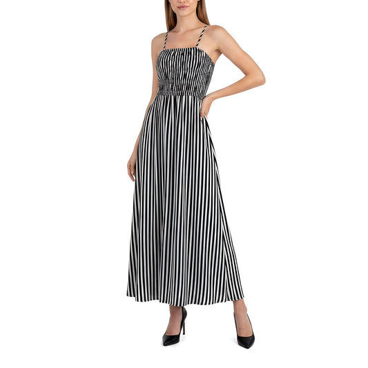 Black/White Striped Maxi Dress