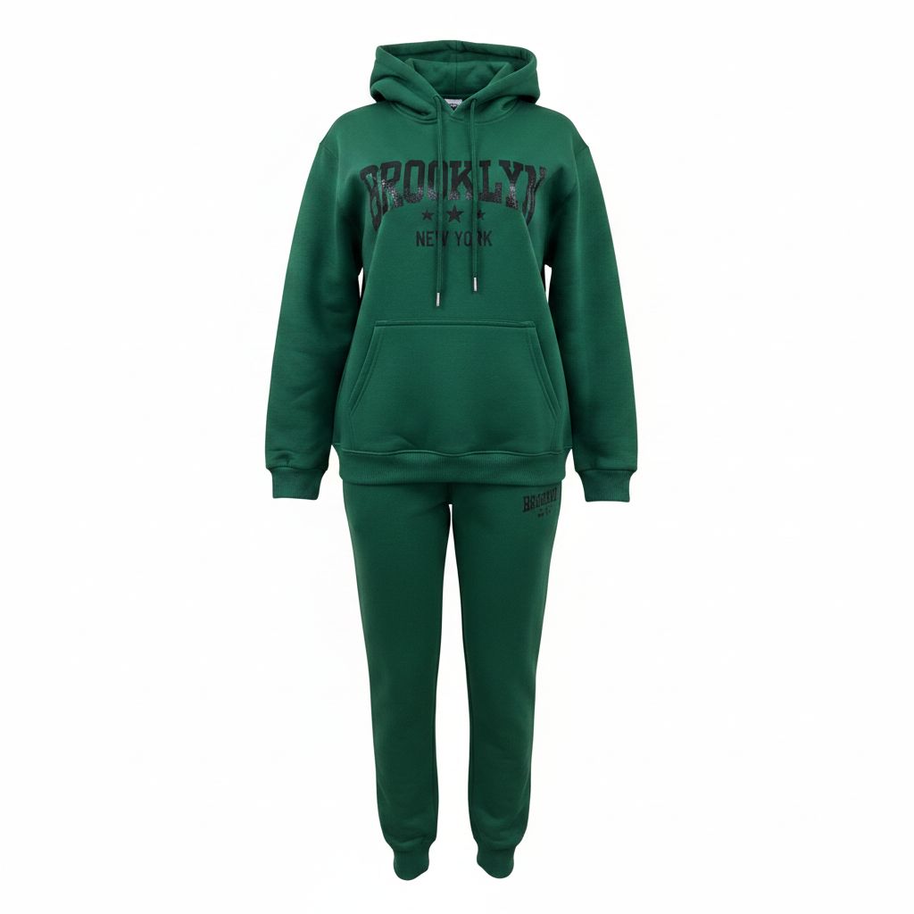 Ladies Brooklyn Graphic Tracksuit - Green